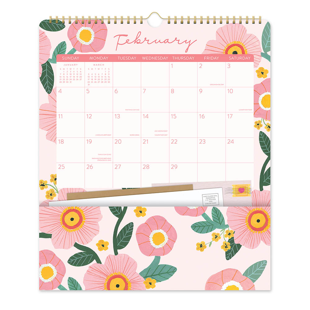 Image for ORANGE CIRCLE 24152 POCKETS PLUS CALENDAR BELLA FLORA from Memo Office and Art