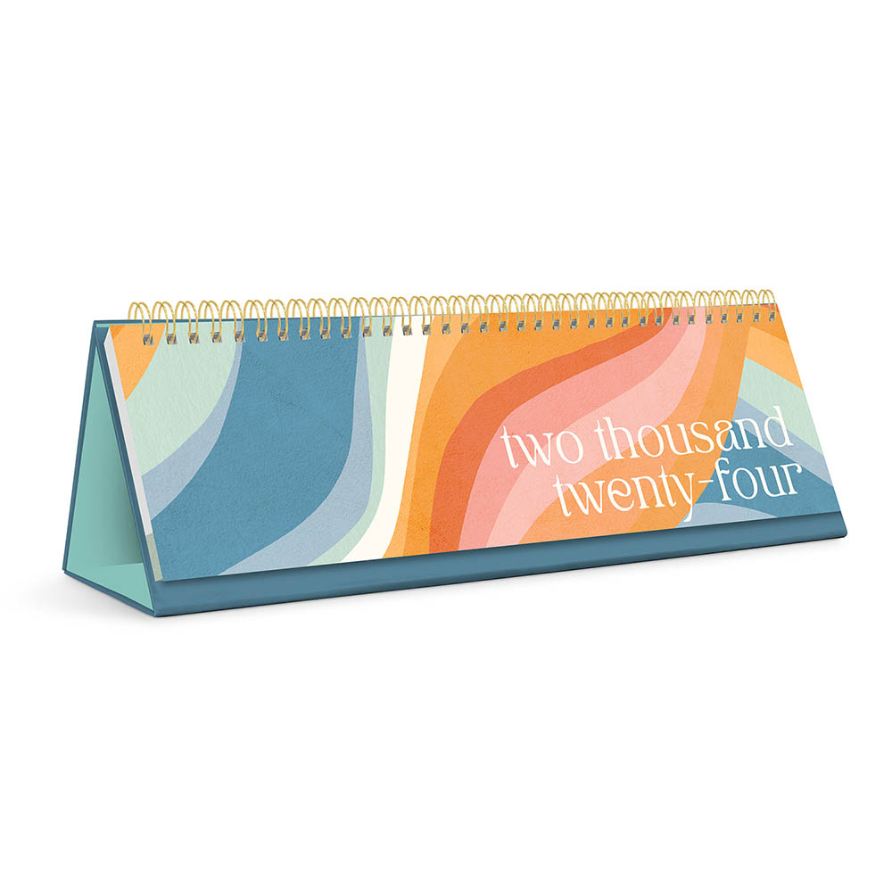 Image for ORANGE CIRCLE 24550 WEEKLY KEYBOARD EASEL CALENDAR RAINBOW WAVES from Australian Stationery Supplies