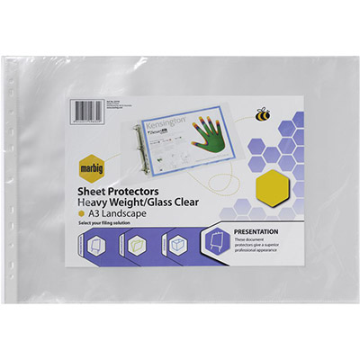 Image for MARBIG HEAVY DUTY SHEET PROTECTORS LANDSCAPE A3 PACK 100 from That Office Place PICTON