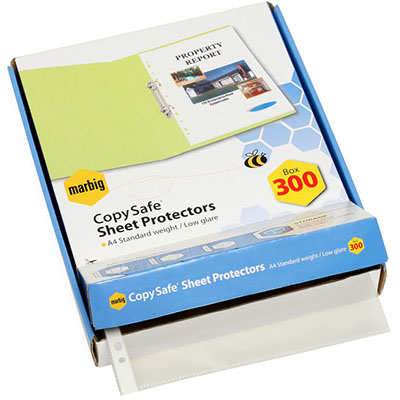 Image for MARBIG COPYSAFE SHEET PROTECTORS LIGHTWEIGHT A4 BOX 300 from Memo Office and Art