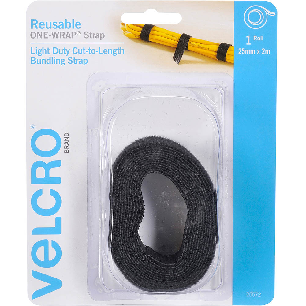 Image for VELCRO BRAND® ONE-WRAP® LIGHT DUTY STRAP 25MM X 2M BLACK from Mitronics Corporation