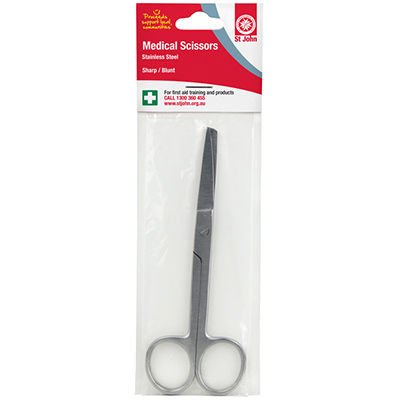 Image for ST JOHN SCISSORS STAINLESS STEEL SHARP/BLUNT END 125MM from Clipboard Stationers & Art Supplies