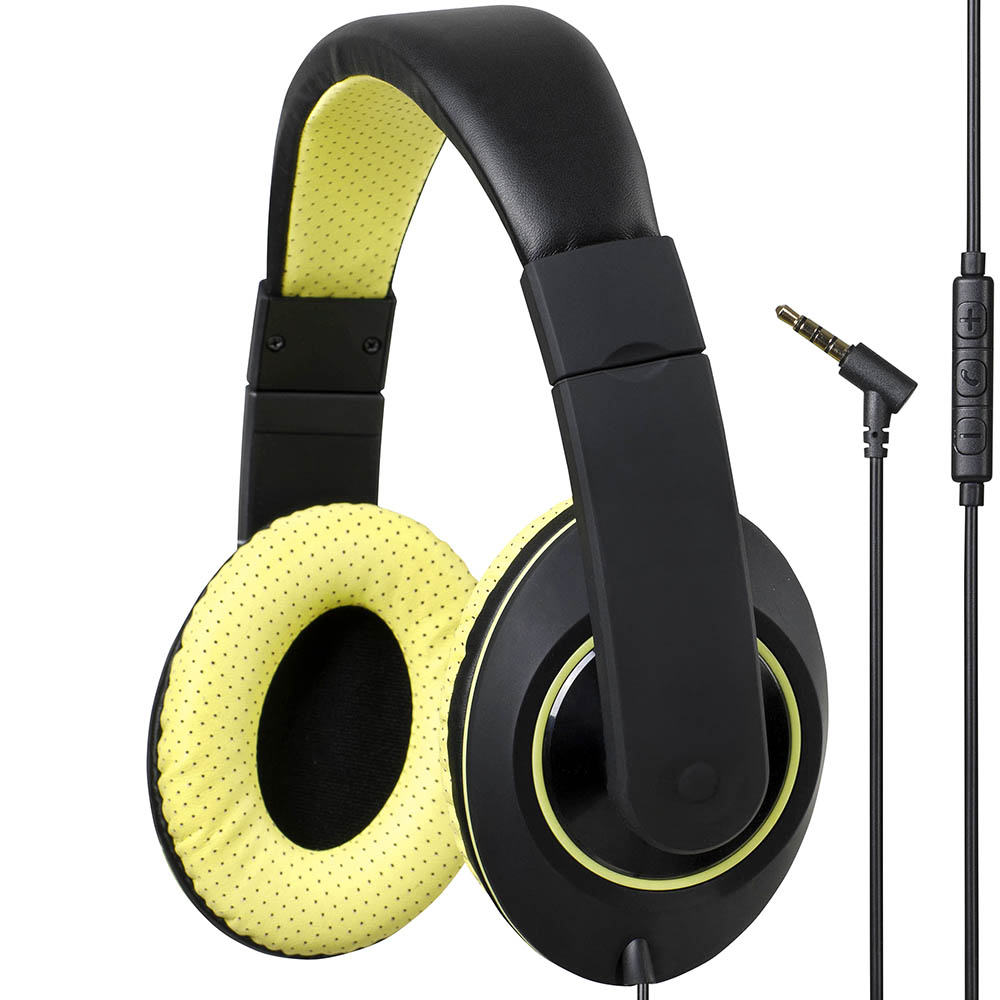 Image for KENSINGTON HEADPHONES WITH INLINE MIC AND VOLUME CONTROL GREEN from Challenge Office Supplies