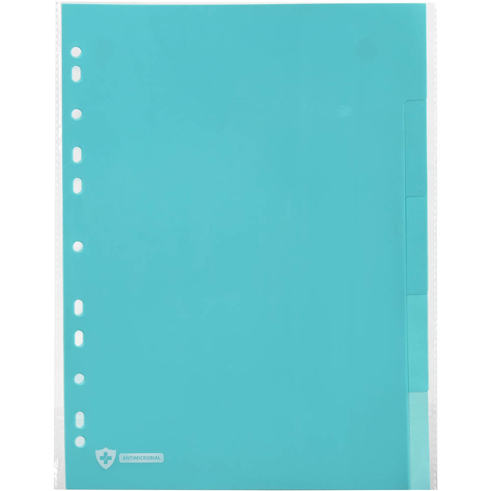Image for MARBIG PROFESSIONAL ANTIMICROBIAL DIVIDER PP 5-TAB A4 BLUE from Challenge Office Supplies