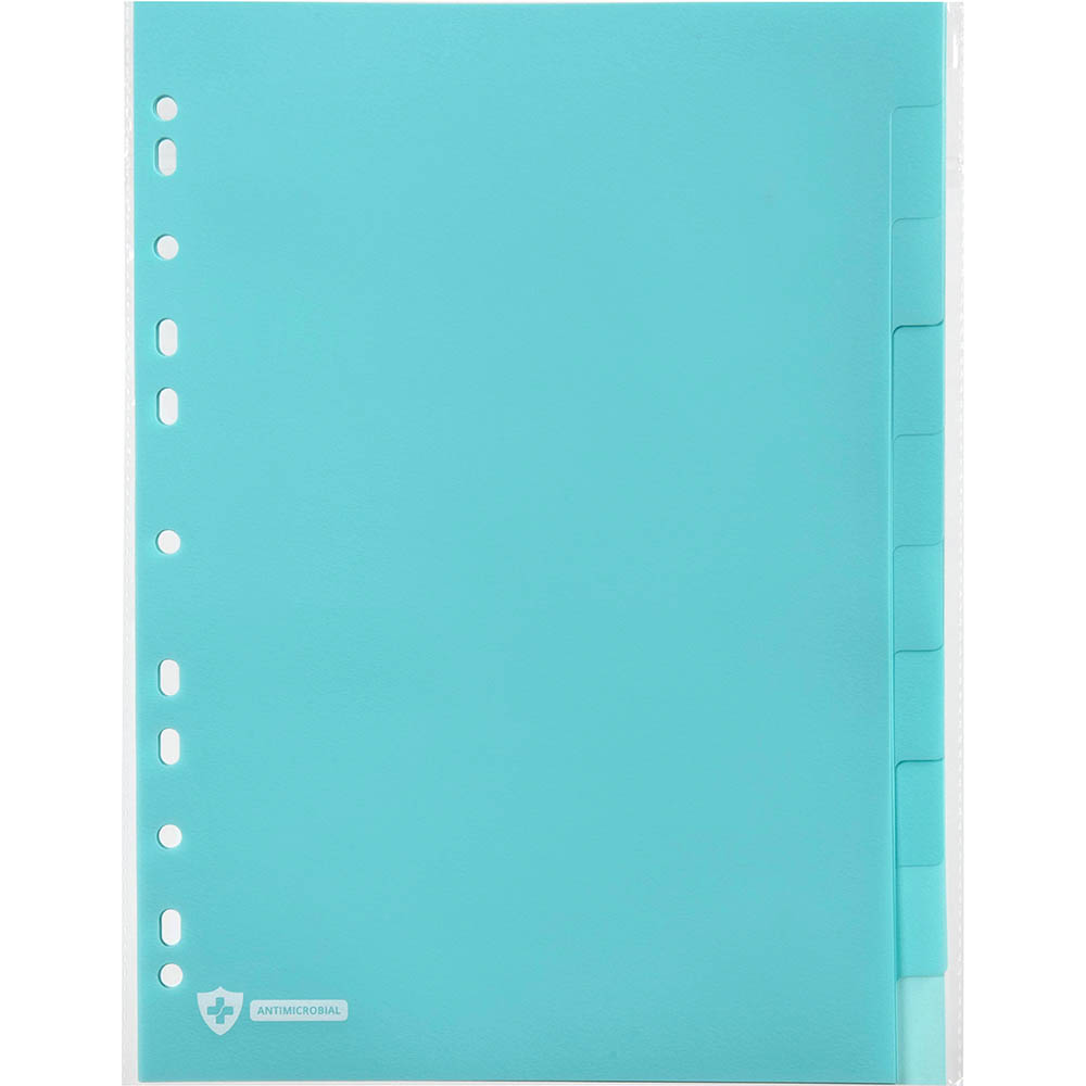 Image for MARBIG PROFESSIONAL ANTIMICROBIAL DIVIDER PP 10-TAB A4 BLUE from That Office Place PICTON