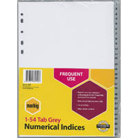 marbig index divider pp 1-54 tab a4 grey