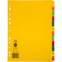 marbig divider manilla 12-tab a4 bright assorted