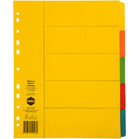 marbig extra wide divider manilla 5-tab a4 bright assorted