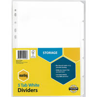 marbig divider manilla 5-tab a4 white