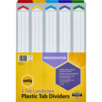 marbig divider landscape manilla 5-tab a3 assorted