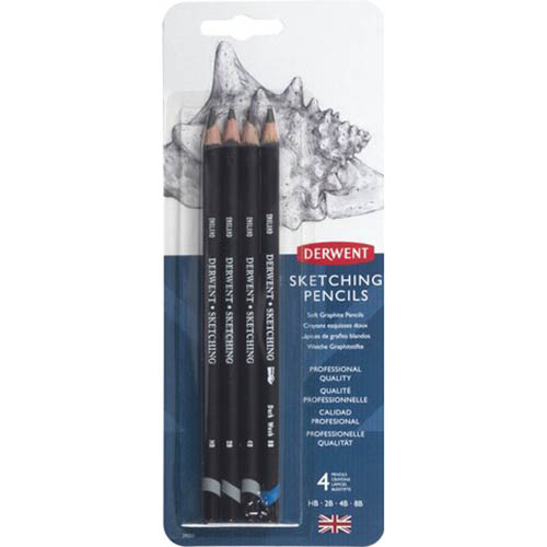 Image for DERWENT SKETCHING PENCIL 9B-H PACK 4 from York Stationers