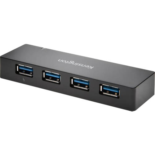 Image for KENSINGTON UH4000C 4-PORT HUB AND CHARGER USB-A 3.0 BLACK from ONET B2C Store