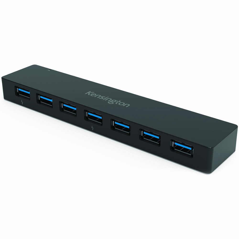 Image for KENSINGTON UH7000C 7-PORT HUB AND CHARGER USB-A 3.0 BLACK from ONET B2C Store