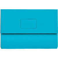 marbig slimpick document wallet foolscap bright blue