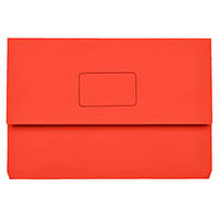 marbig slimpick document wallet foolscap bright red