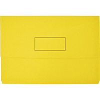 marbig slimpick document wallet foolscap yellow