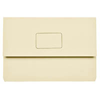 marbig slimpick document wallet foolscap light buff