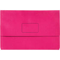 marbig slimpick document wallet foolscap pink