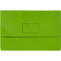 marbig slimpick document wallet foolscap brights green pack 10