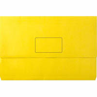 marbig slimpick document wallet foolscap yellow pack 10
