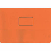 marbig slimpick document wallet foolscap orange pack 10