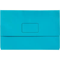 marbig slimpick document wallet foolscap blue pack 10