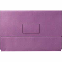 marbig slimpick document wallet foolscap purple pack 10