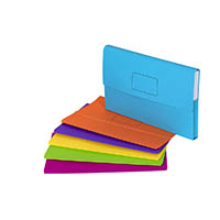 marbig slimpick document wallet foolscap brights assorted pack 10