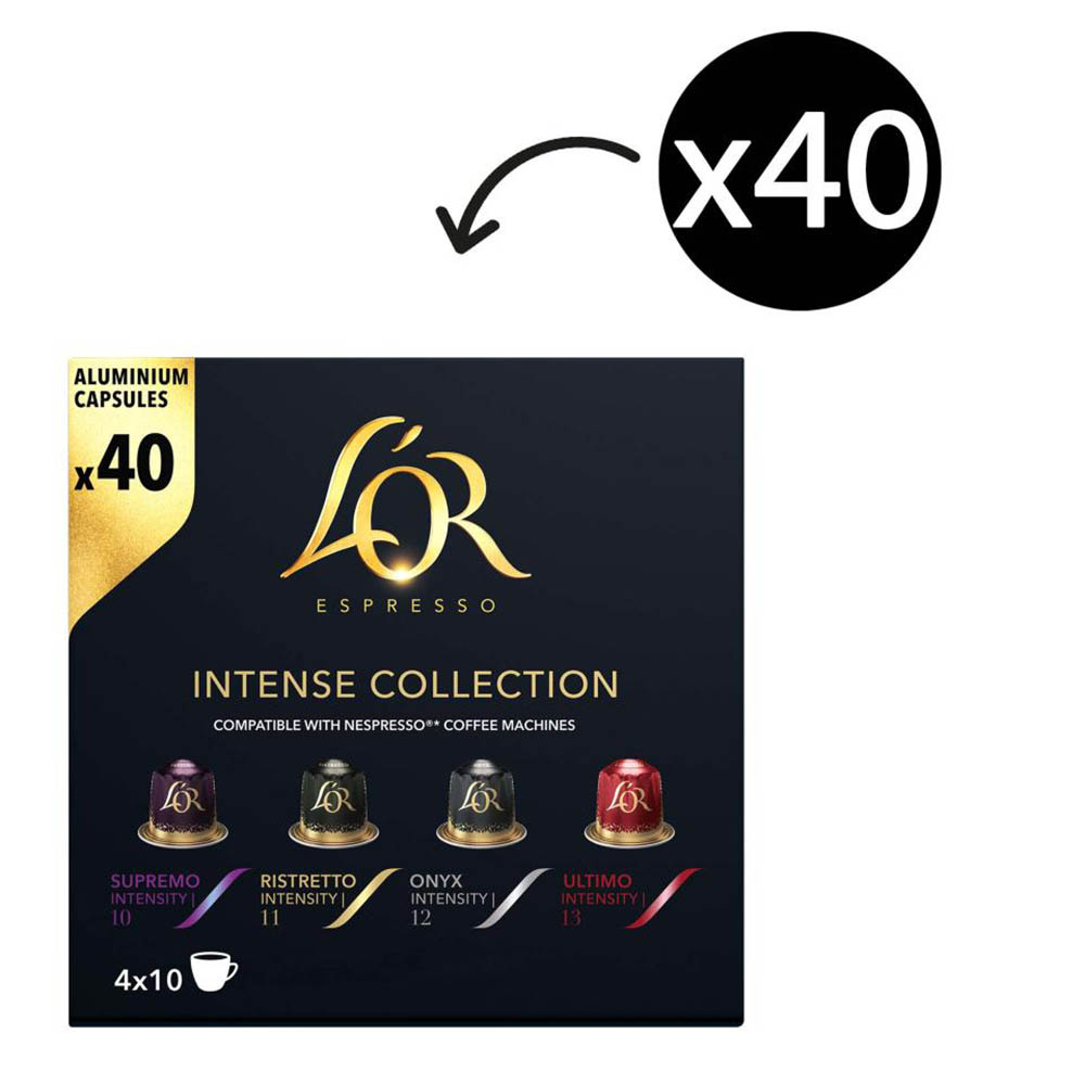 Image for L'OR ESPRESSO COFFEE CAPSULES INTENSE COLLECTION MIX VARIETY PACK 40 from BusinessWorld Computer & Stationery Warehouse