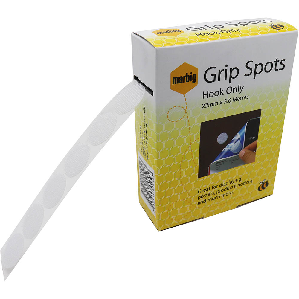 Image for MARBIG GRIP SPOTS HOOK ONLY 22MM X 3.6M from Challenge Office Supplies