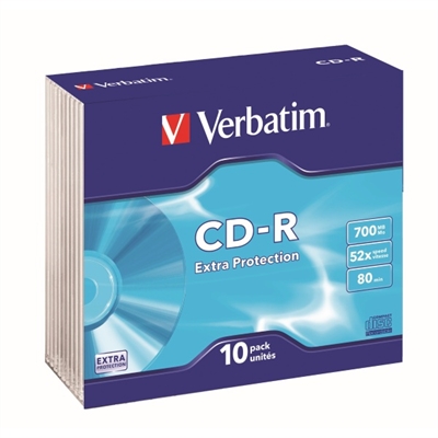 VERBATIM 41846 CD-R DVD JEWEL CASE 700MB 52X COLOURED PACK 10 |  | 7014501i