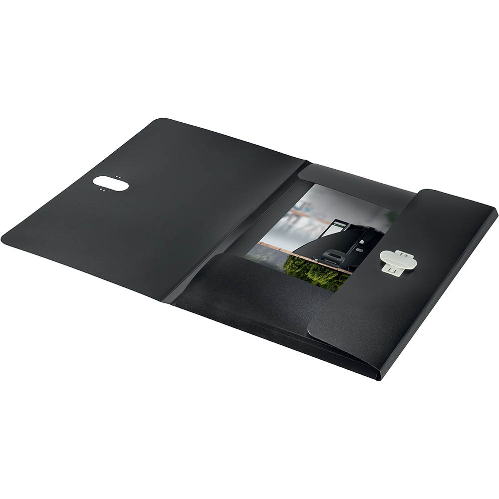 Image for LEITZ RECYCLED DOCUMENT FOLDER 3-FLAP PP A4 BLACK from Memo Office and Art