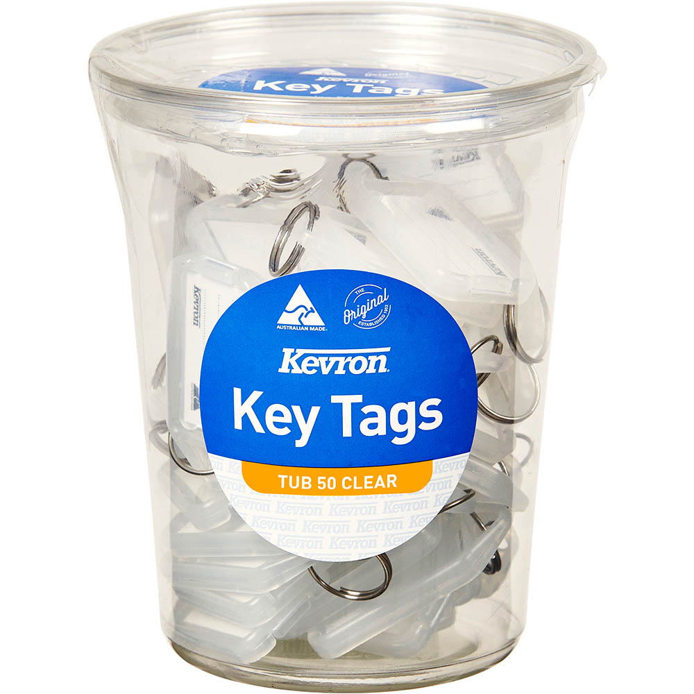 Image for KEVRON ID5 KEYTAGS CLEAR TUB 50 from Memo Office and Art