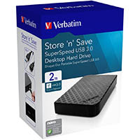 verbatim store-n-save grid design usb 3.0 desktop hard drive 2tb black