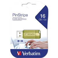 verbatim store-n-go pinstripe usb flash drive 2.0 16gb green