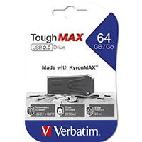 verbatim toughmax usb2.0 flash drive 64gb black