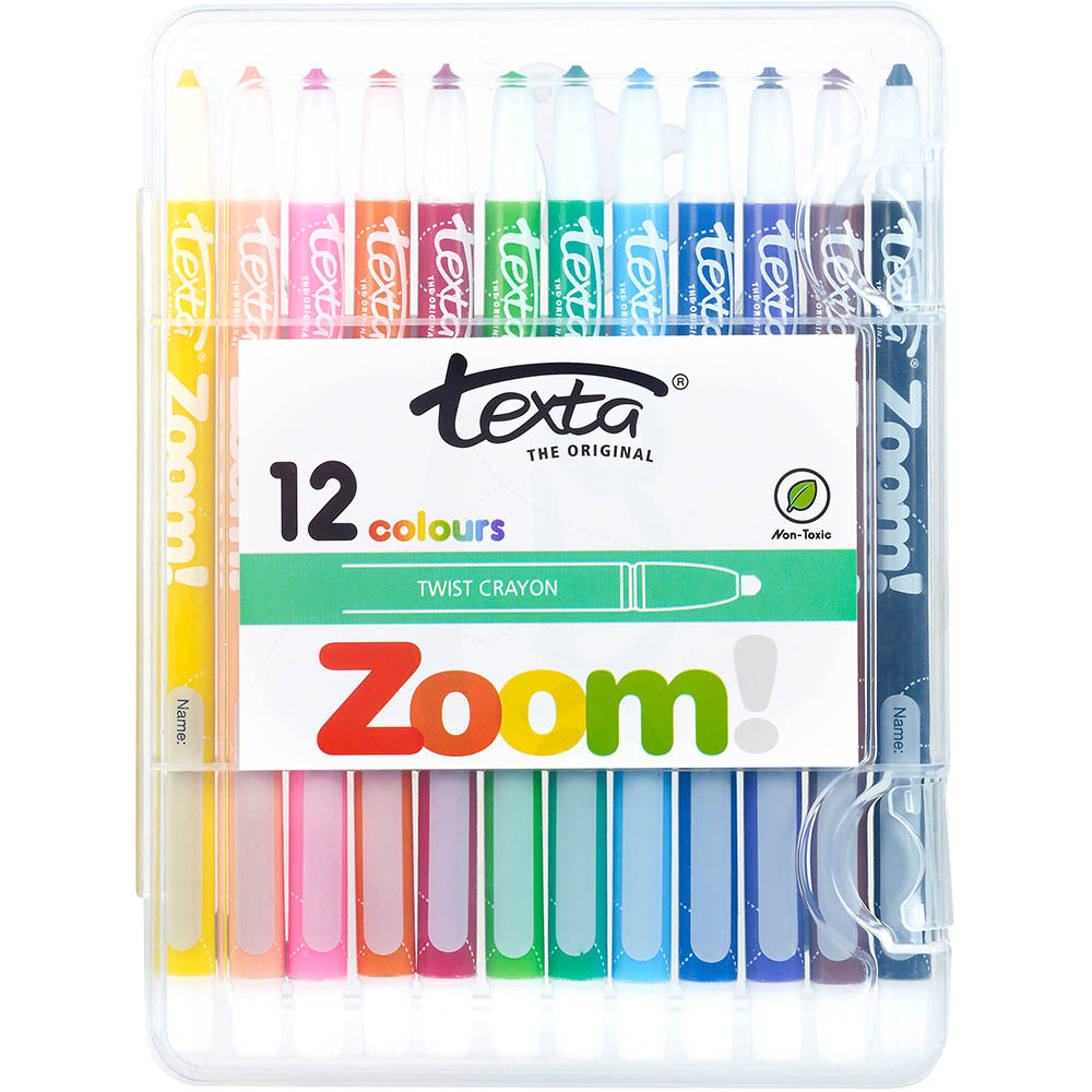 Image for TEXTA ZOOM CRAYON ASSORTED WALLET 12 from York Stationers