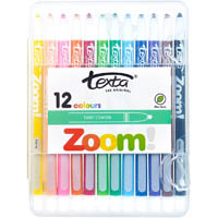texta zoom crayon assorted wallet 12
