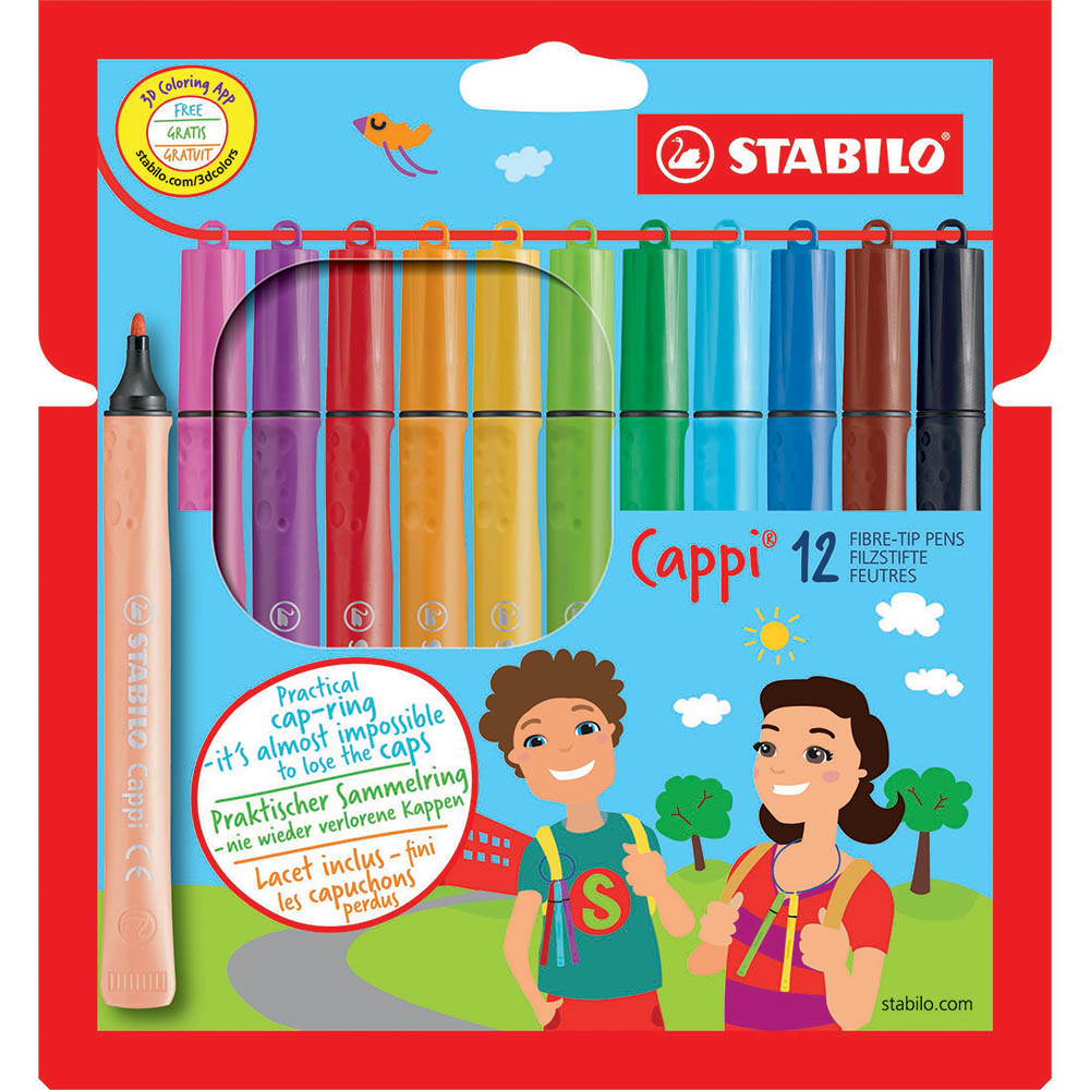 Image for STABILO CAPPI FIBRE TIP PENS 1.0MM ASSORTED WALLET 12 from BusinessWorld Computer & Stationery Warehouse