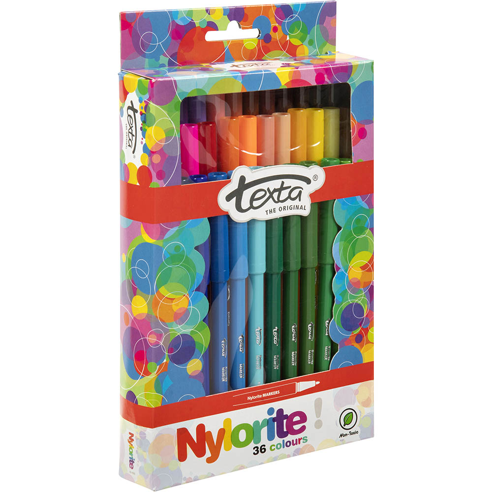Image for TEXTA NYLORITE COLOURING MARKERS BOX 36 from Mercury Business Supplies