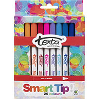 texta smarttip colouring markers assorted wallet 20
