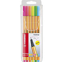 stabilo 88 point fineliner pen 0.4mm neon pack 6