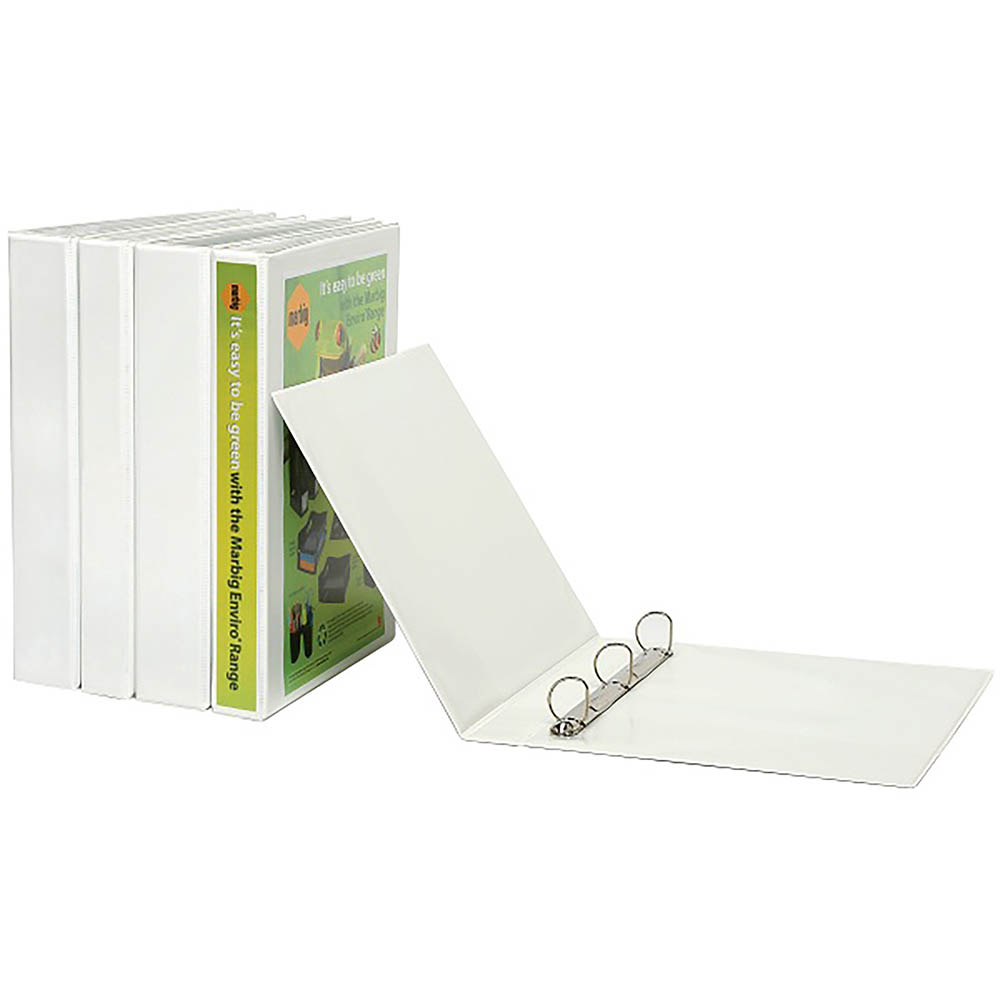 Image for MARBIG CLEARVIEW INSERT RING BINDER 2D 25MM A5 WHITE from Office Heaven