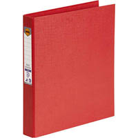 marbig linen ring binder pe 2d 25mm a4 red