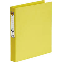 marbig linen ring binder pe 2d 25mm a4 lemon