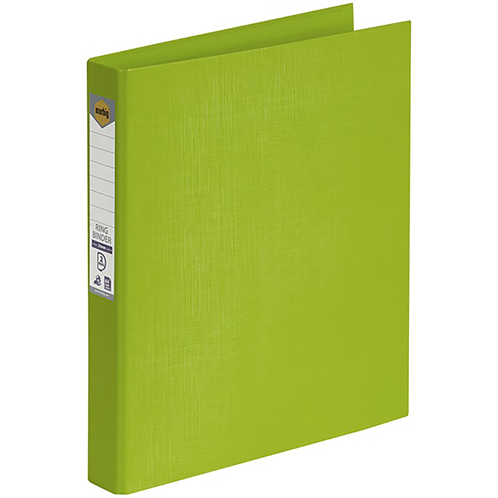 Image for MARBIG LINEN RING BINDER PE 2D 25MM A4 LIME from Office Express