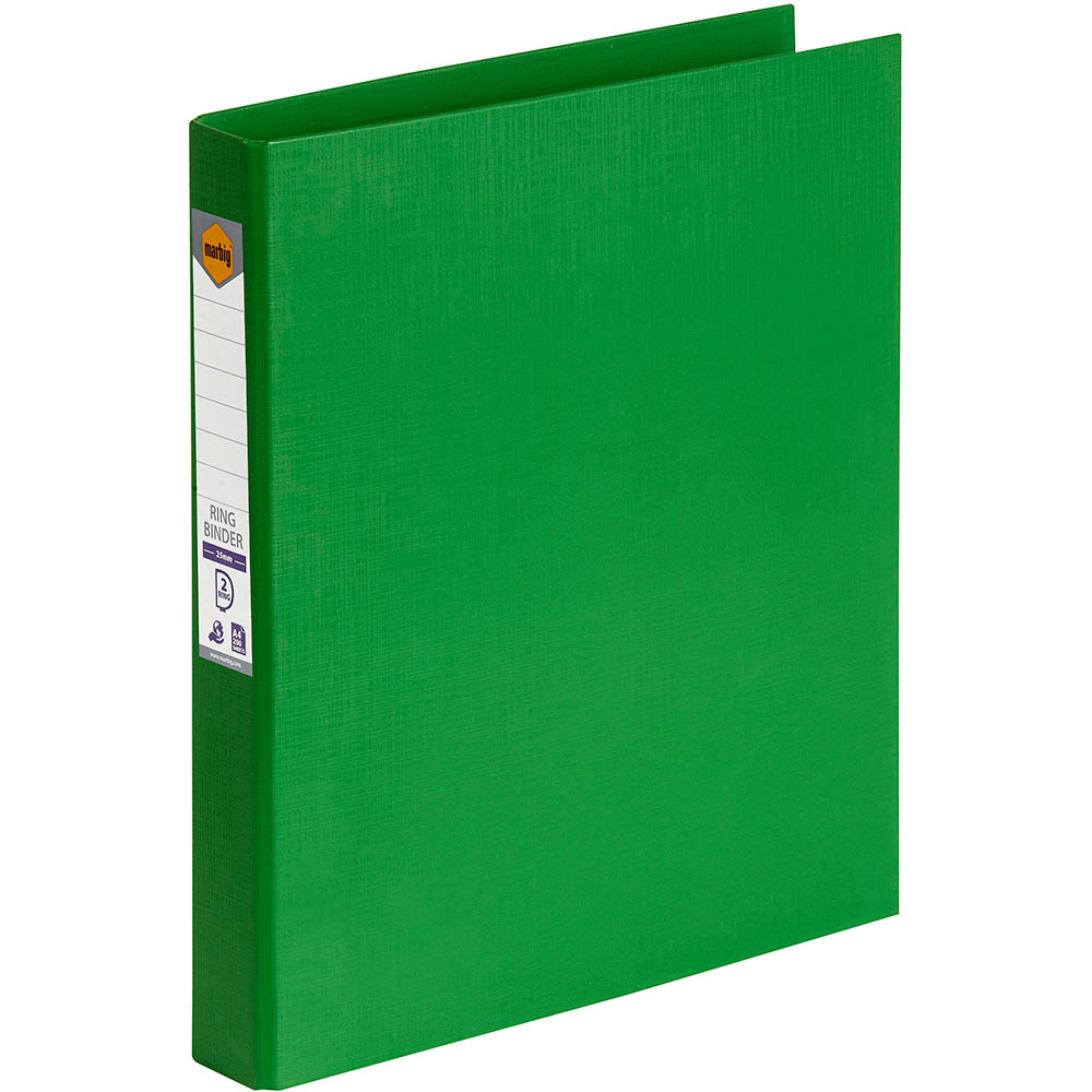 Image for MARBIG LINEN RING BINDER PE 2D 25MM A4 GREEN from Office Express