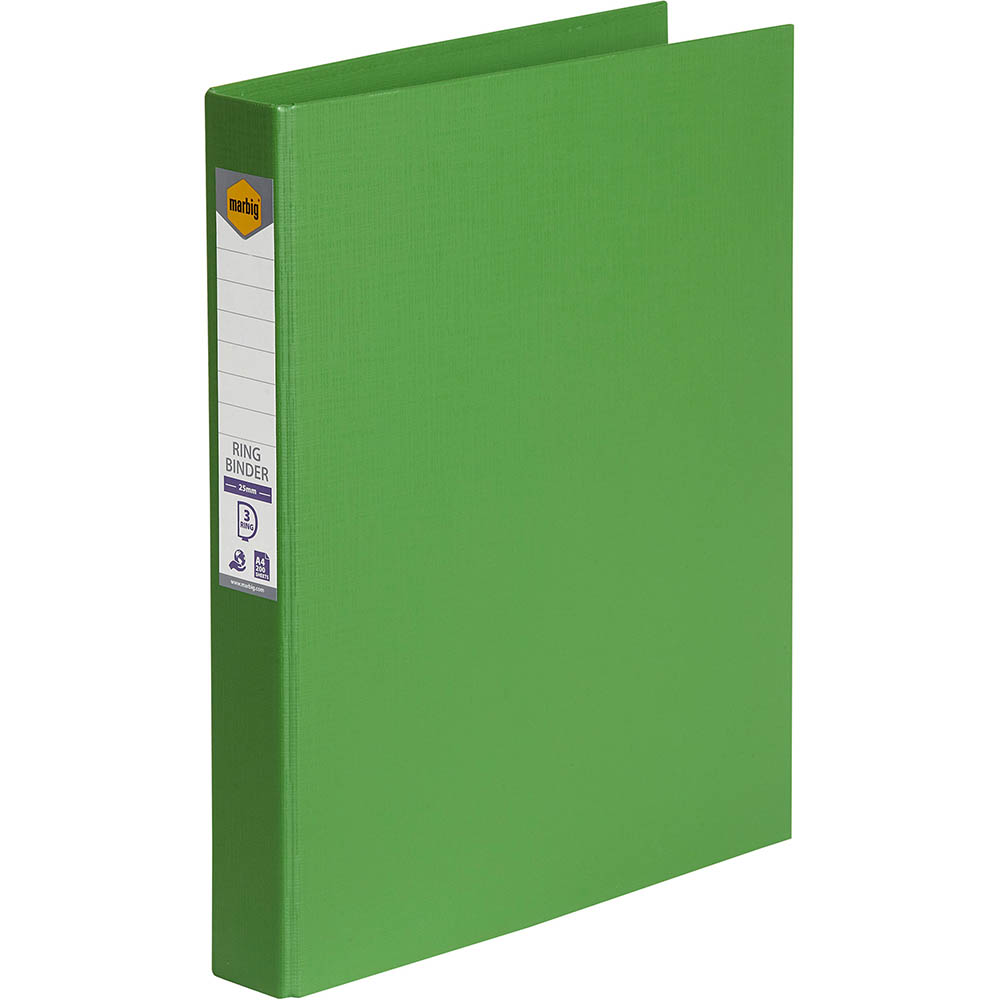 Image for MARBIG LINEN RING BINDER PE 3D 25MM A4 GREEN from Mercury Business Supplies