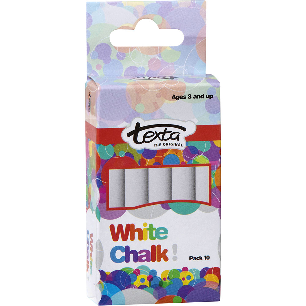 Image for TEXTA CHALK DUSTLESS WHITE PACK 10 from That Office Place PICTON