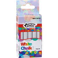 texta chalk dustless white pack 10